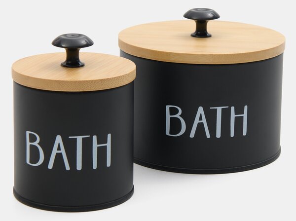 Sinsay - Úložná krabica s nápisom „Bath“ - fekete