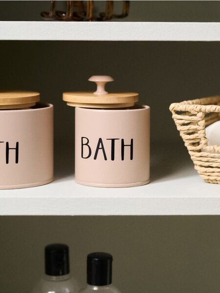 Sinsay - Úložná krabica s nápisom „Bath“ - kávébarna