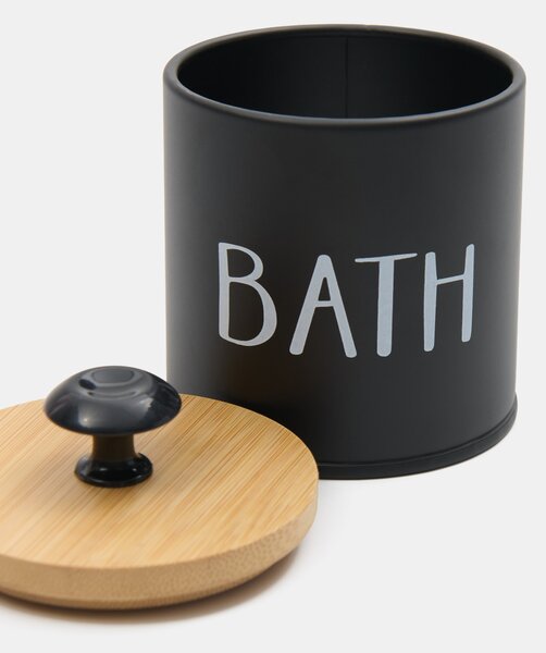 Sinsay - Úložná krabica s nápisom „Bath“ - fekete