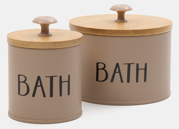 Sinsay - Úložná krabica s nápisom „Bath“ - kávébarna