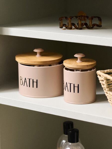 Sinsay - Úložná krabica s nápisom „Bath“ - kávébarna