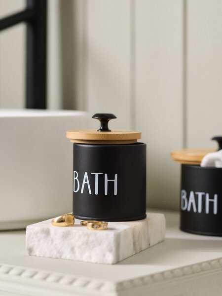 Sinsay - Úložná krabica s nápisom „Bath“ - fekete