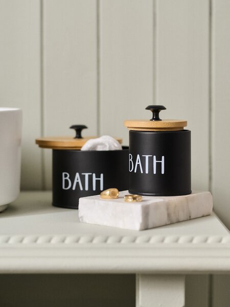 Sinsay - Úložná krabica s nápisom „Bath“ - fekete