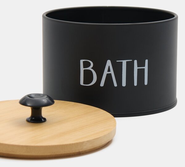 Sinsay - Úložná krabica s nápisom „Bath“ - fekete