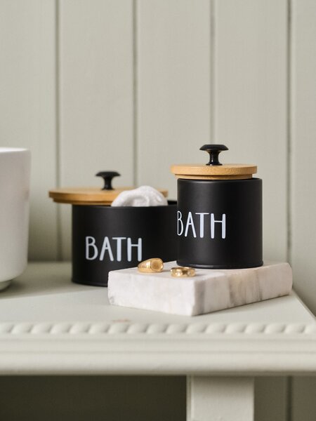 Sinsay - Úložná krabica s nápisom „Bath“ - fekete