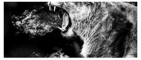 Kép - nőstény oroszlán portré (120x50 cm)
