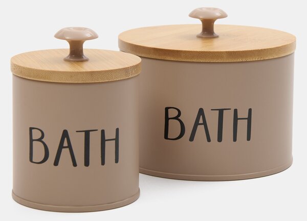 Sinsay - Úložná krabica s nápisom „Bath“ - kávébarna