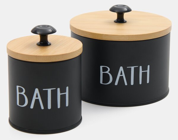Sinsay - Úložná krabica s nápisom „Bath“ - fekete