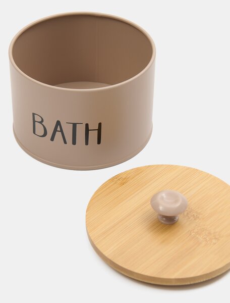 Sinsay - Úložná krabica s nápisom „Bath“ - kávébarna