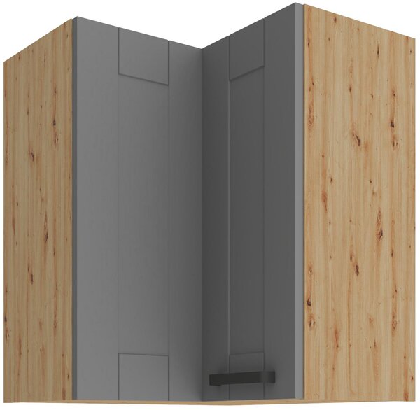 Felső sarok konyhaszekrény Lucid 60x60 GN-72 2F (90°) (korpus: artisan tölgy + front: mdf porszürke)
