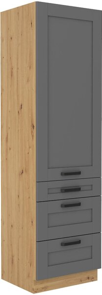 Élelmiszer konyhai szekrény Lucid 60 DKS-210 3S1F (korpus: artisan tölgy + front: mdf porszürke)