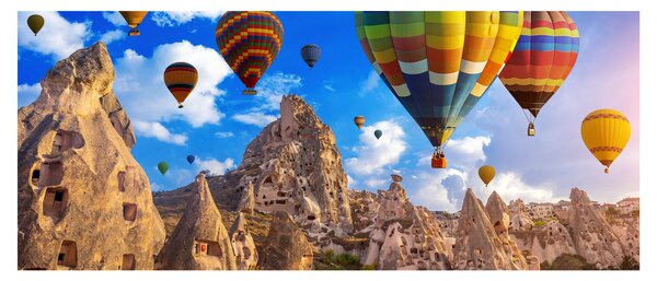 Kép - Hőlégballonok, Kappadókia, Törökország. (120x50 cm)