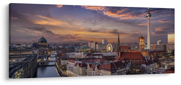 Kép - Naplemente Berlin felett (120x50 cm)