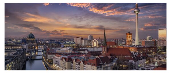 Kép - Naplemente Berlin felett (120x50 cm)