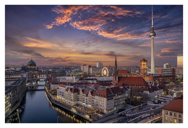 Kép - Naplemente Berlin felett (90x60 cm)