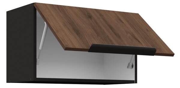 Felső konyhaszekrény Manana 60 GU 36 1F (korpus: matt fekete + front: okapi dió)