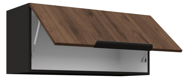 Felső konyhaszekrény Manana 80 GU 36 1F (korpus: matt fekete + front: okapi dió)