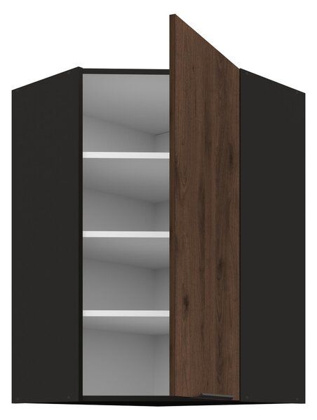 Felső sarok konyhaszekrény Manana 60x60 GN 90 1F 45 (korpus: matt fekete + front: okapi dió)