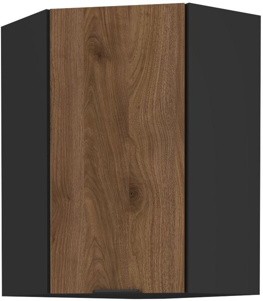 Felső sarok konyhaszekrény Manana 60x60 GN 90 1F 45 (korpus: matt fekete + front: okapi dió)