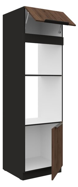 Élelmiszer konyhai szekrény Manana 60 DPM 210 2F (korpus: matt fekete + front: okapi dió)
