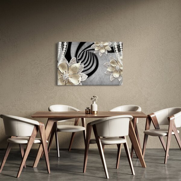 Kép - 3D arany virágok (90x60 cm)