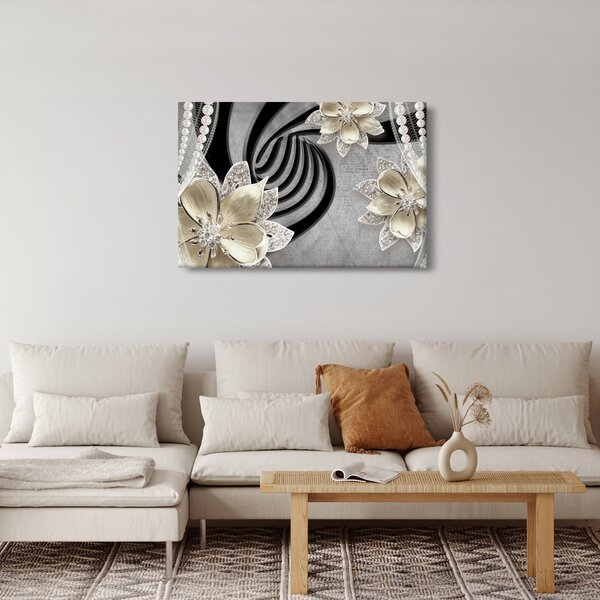 Kép - 3D arany virágok (90x60 cm)