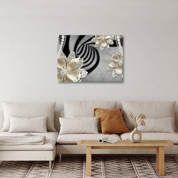 Kép - 3D arany virágok (70x50 cm)