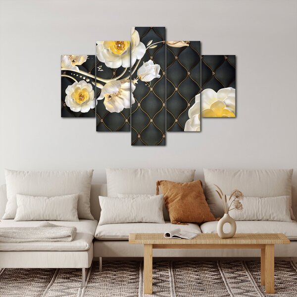 Fehér rózsa virágok képe (150x105 cm)