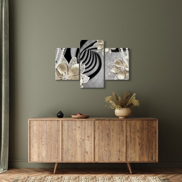 Kép - 3D arany virágok (90x60 cm)