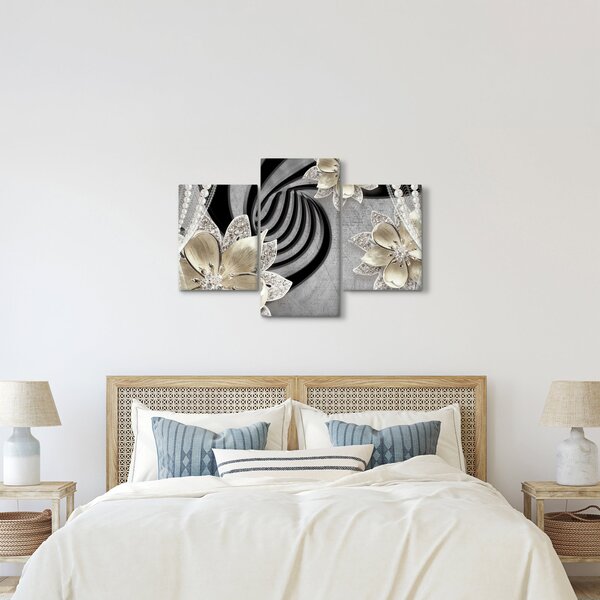 Kép - 3D arany virágok (90x60 cm)