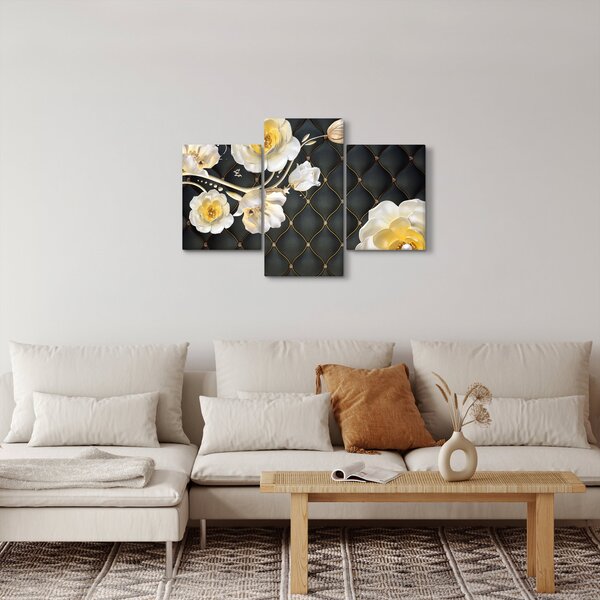 Fehér rózsa virágok képe (90x60 cm)
