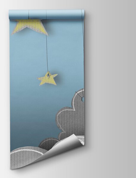 Fotótapéta Hold és csillagok a felhők közül, Égbolt fotótapéta, Népszerű fotótapéta, t00563 - Tapeko.hu