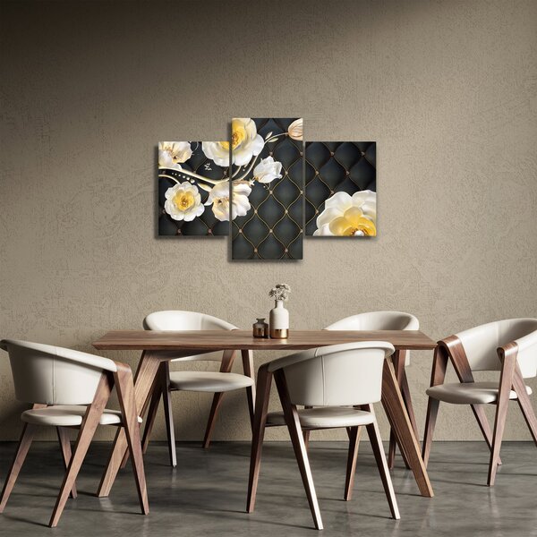 Fehér rózsa virágok képe (90x60 cm)