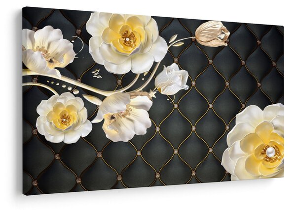 Fehér rózsa virágok képe (90x60 cm)
