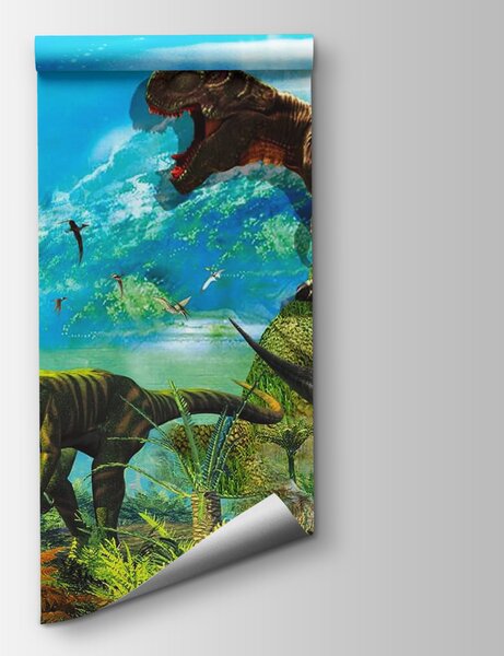 Fotótapéta Dinoszauruszok csoportja az erdőben, Állatos fotótapéta, Népszerű fotótapéta, u35232 - Tapeko.hu
