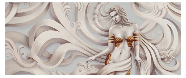 Az istennő képe virágmotívummal (120x50 cm)