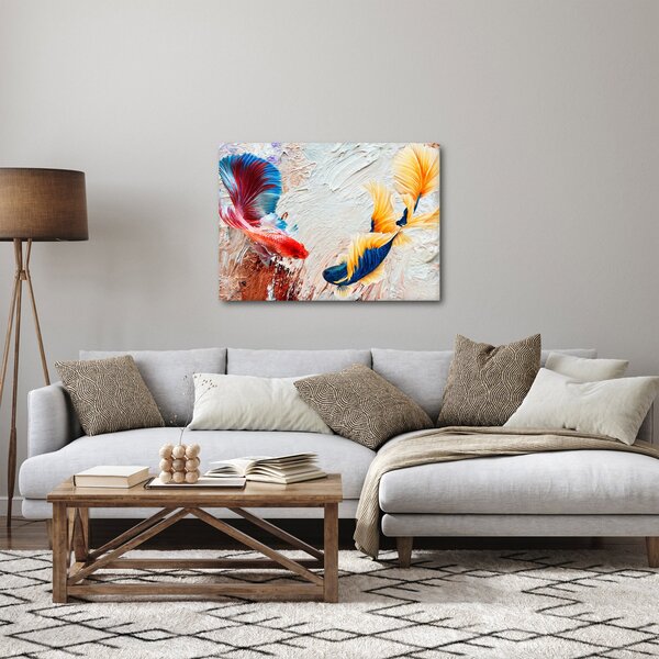 Kép - harcoló hal (70x50 cm)