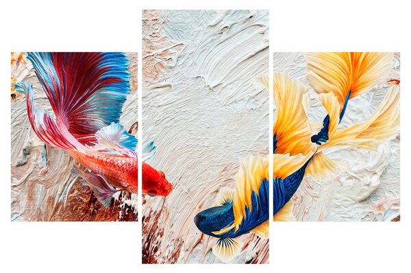 Kép - harcoló hal (90x60 cm)