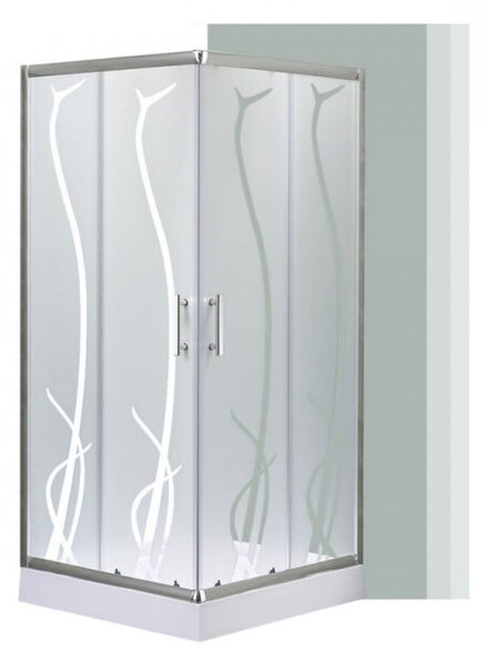 Spirit BAMBOO 80x80 szögletes zuhanykabin, erősített akril zuhanytálcával