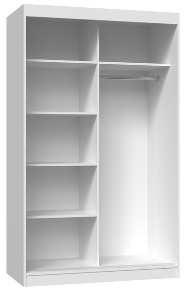 Aldabra IGA 120 A/B tolóajtós gardróbszekrény 120x61x200, 1 tükörrel / sima, antracit- tölgy