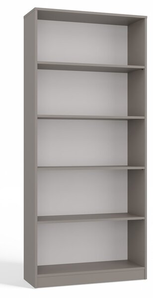 R80 polcos szekrény, könyvtartó, 80x182x30 cm, agyag színű
