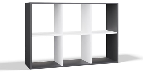 Aldabra Malax 2x3 polc, 110x75x30 cm, antracit-fehér