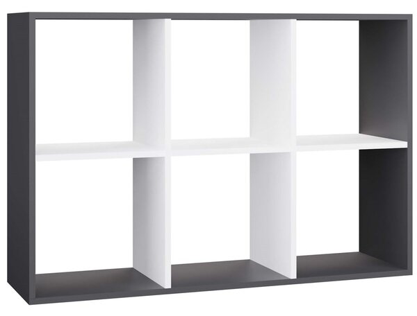 Aldabra Malax 2x3 polc, 110x75x30 cm, antracit-fehér