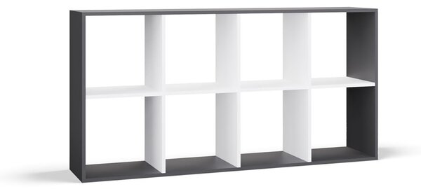 Aldabra Malax 2x4 polc, 147x75x30 cm, antracit-fehér