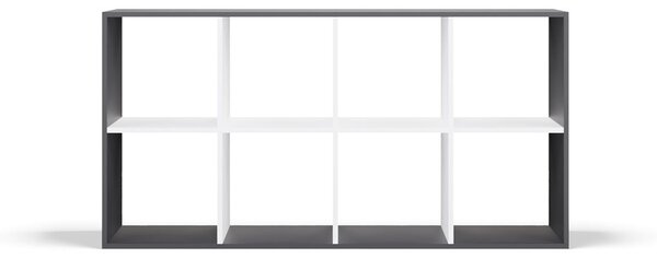Aldabra Malax 2x4 polc, 147x75x30 cm, antracit-fehér