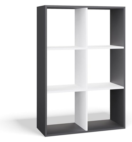 Aldabra Malax 2x3 polc, 110x75x30 cm, antracit-fehér