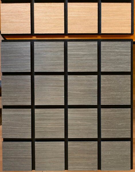 Freja Fa kockás akusztikus falipanel 60x60x1,8cm - Szürke tölgy - világos tölgy