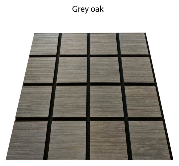 Freja Fa kockás akusztikus falipanel 60x60x1,8cm - Szürke tölgy - világos tölgy