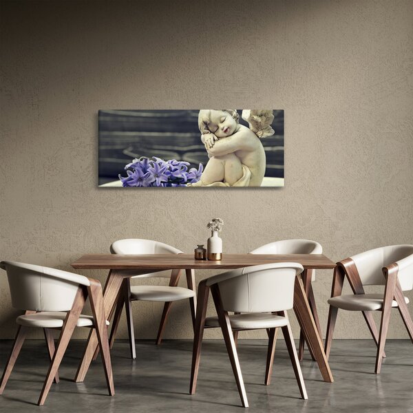 Egy angyal képe virággal (120x50 cm)