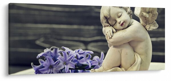 Egy angyal képe virággal (120x50 cm)